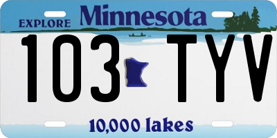 MN license plate 103TYV