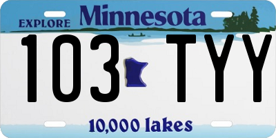 MN license plate 103TYY