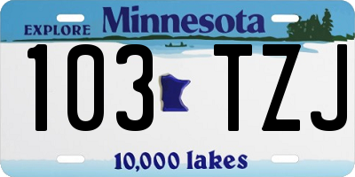MN license plate 103TZJ