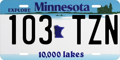 MN license plate 103TZN