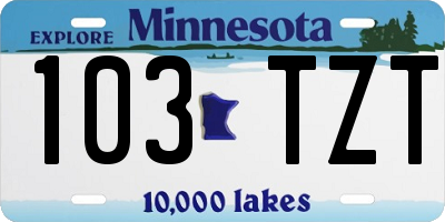 MN license plate 103TZT