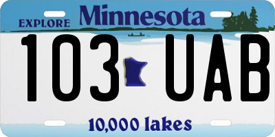 MN license plate 103UAB
