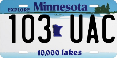 MN license plate 103UAC