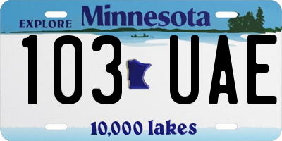 MN license plate 103UAE