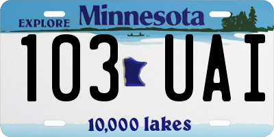 MN license plate 103UAI