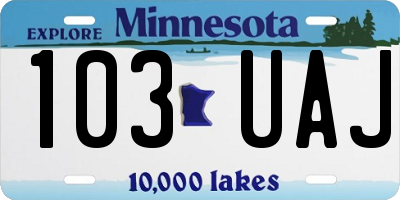 MN license plate 103UAJ