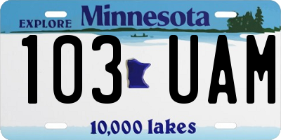 MN license plate 103UAM