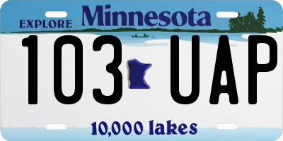 MN license plate 103UAP