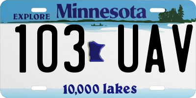 MN license plate 103UAV