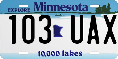 MN license plate 103UAX
