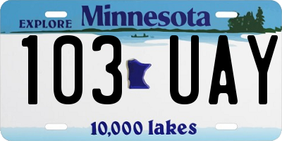 MN license plate 103UAY