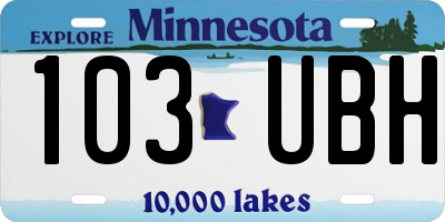 MN license plate 103UBH