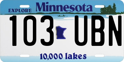 MN license plate 103UBN