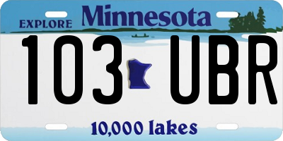 MN license plate 103UBR