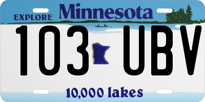 MN license plate 103UBV