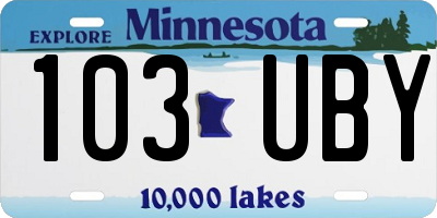 MN license plate 103UBY