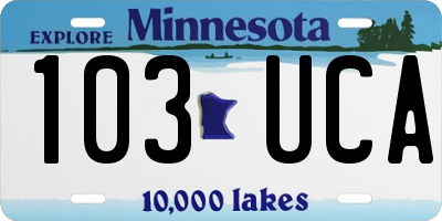 MN license plate 103UCA