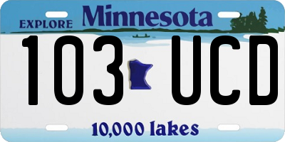 MN license plate 103UCD