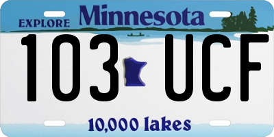 MN license plate 103UCF