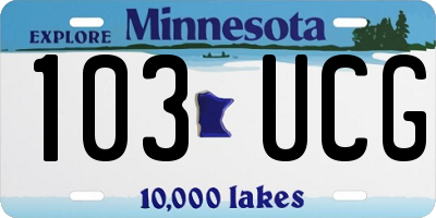 MN license plate 103UCG