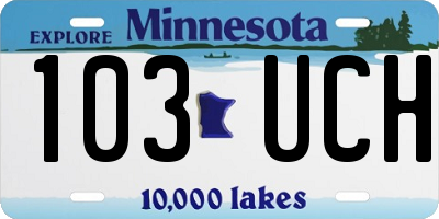 MN license plate 103UCH