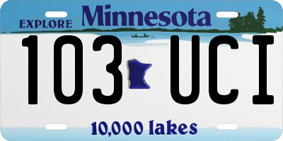 MN license plate 103UCI