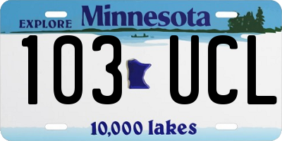MN license plate 103UCL