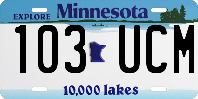 MN license plate 103UCM
