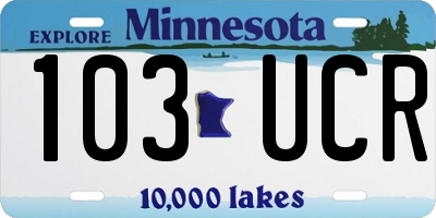 MN license plate 103UCR