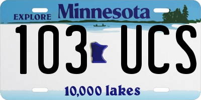MN license plate 103UCS