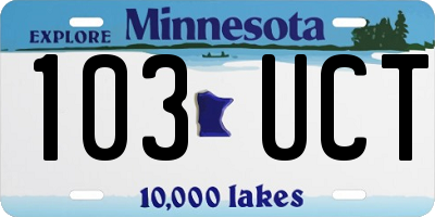 MN license plate 103UCT