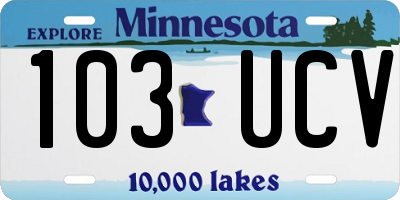 MN license plate 103UCV