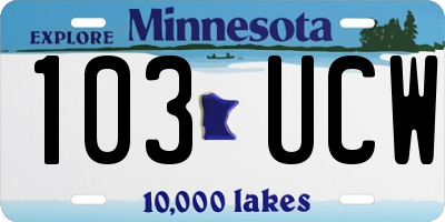 MN license plate 103UCW