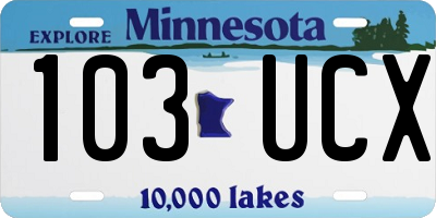 MN license plate 103UCX