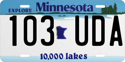 MN license plate 103UDA