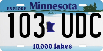 MN license plate 103UDC