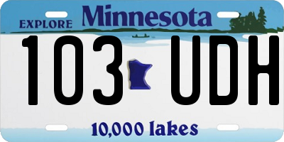 MN license plate 103UDH
