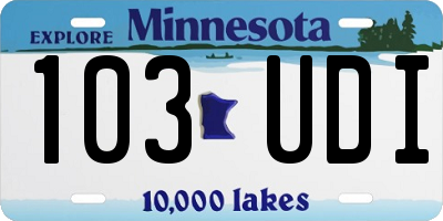 MN license plate 103UDI
