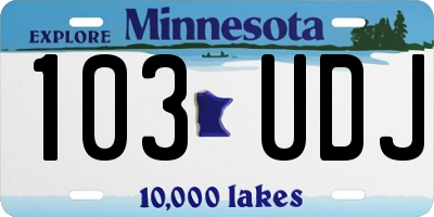 MN license plate 103UDJ