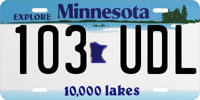 MN license plate 103UDL