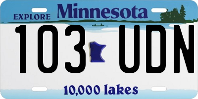 MN license plate 103UDN