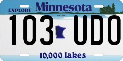 MN license plate 103UDO