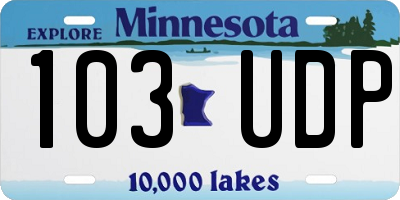 MN license plate 103UDP