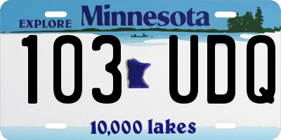 MN license plate 103UDQ
