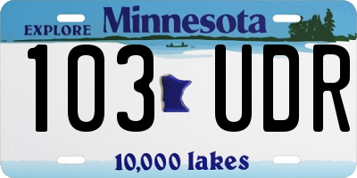 MN license plate 103UDR