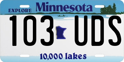 MN license plate 103UDS