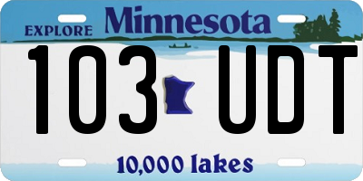 MN license plate 103UDT