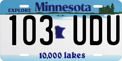 MN license plate 103UDU