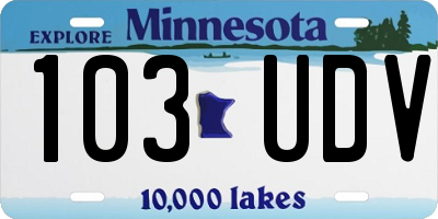 MN license plate 103UDV