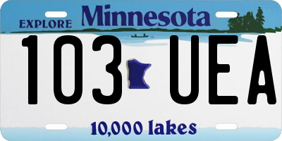 MN license plate 103UEA